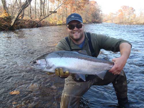 Salmon River, New York, Pulaski, guided fishing tours, drift boat, wading, steelhead 